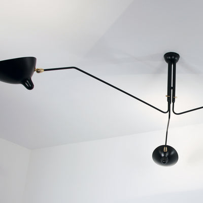 THREE ROTATING ARMS ceiling lamp (1958)