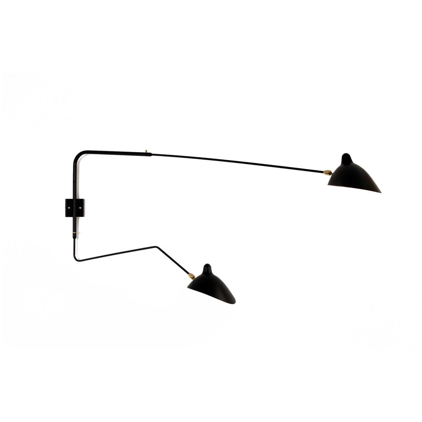 ONE ARM STRAIGHT ONE CURVED wall light (1954)