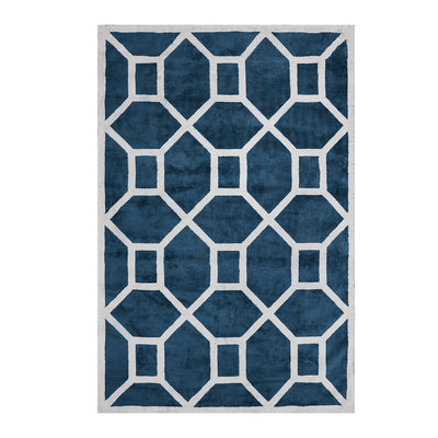 luxusní skandinávský koberec, art deco koberec, modrý koberec