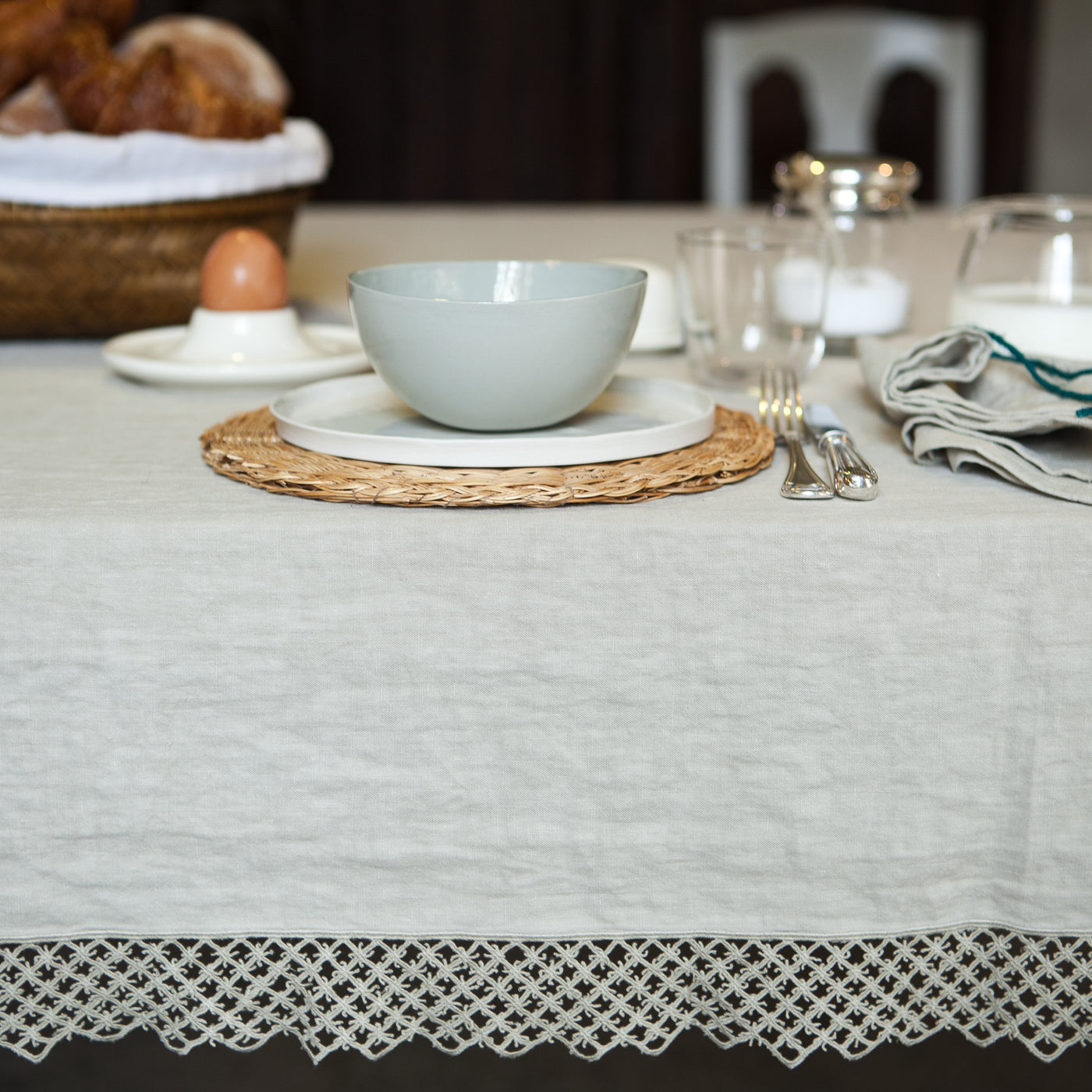MACRAMÉ linen tablecloth