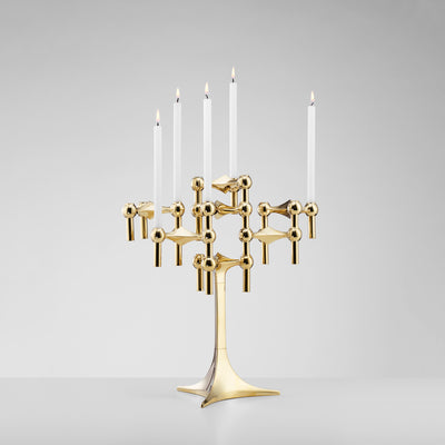 luxusní zlatý svícen, Stojan na svíčky Stoff Nagel, luxusní doplňky do interiéru, milky, romein concept store