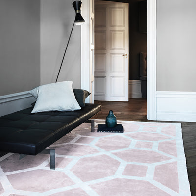luxusní skandinávský koberec, art deco koberec, růžový koberec