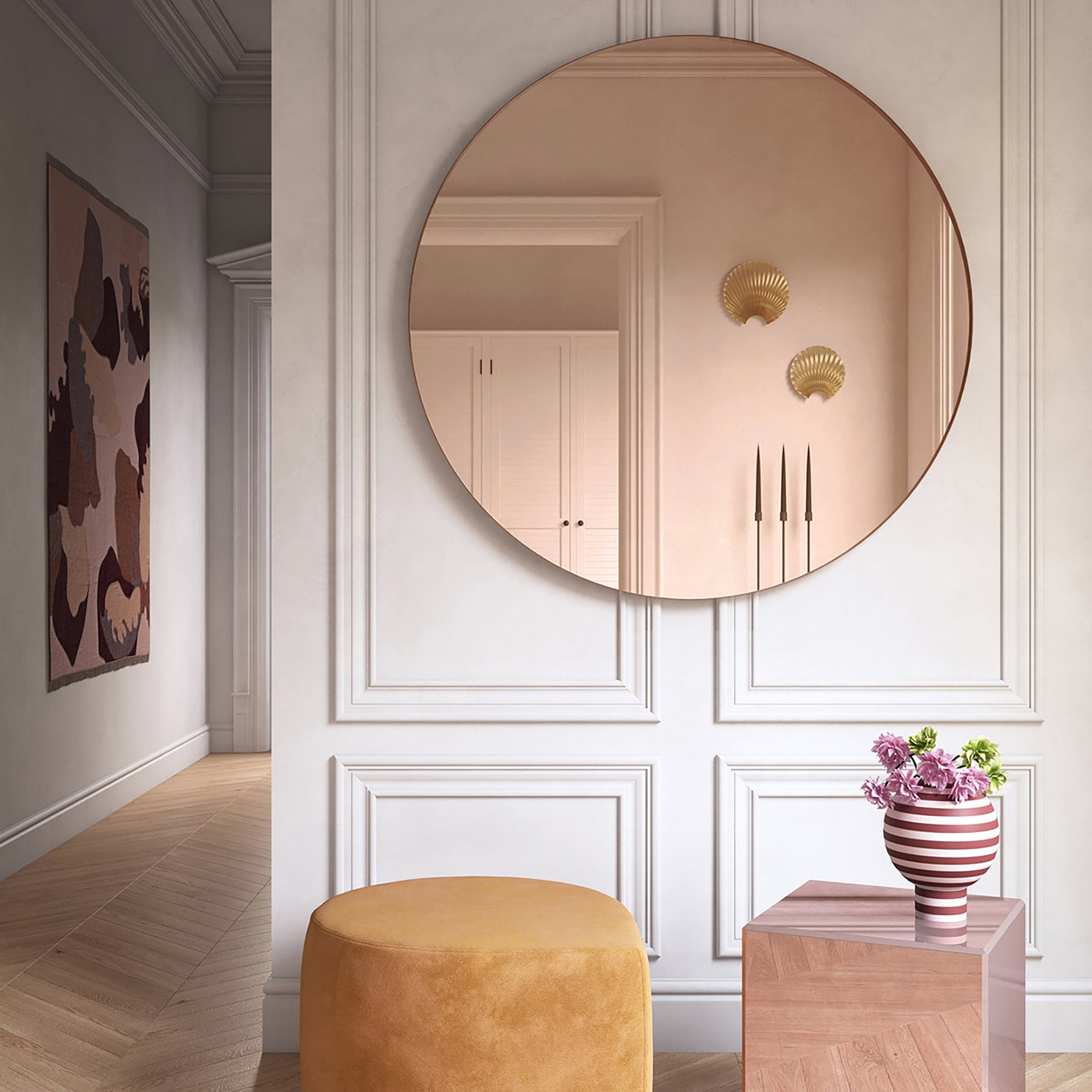 CIRCUM wall mirror rose